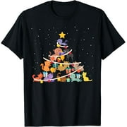 Festive Felines: Adorable Cat Christmas Tree Design Tee for Cat Lovers of All Ages!