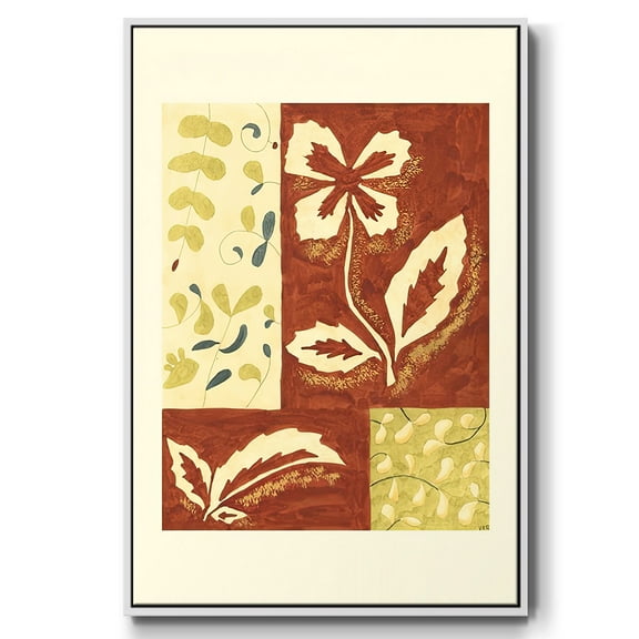 Festive Floral II - Framed Gallery Wrapped Holiday Canvas - 17 x 25 - White Frame