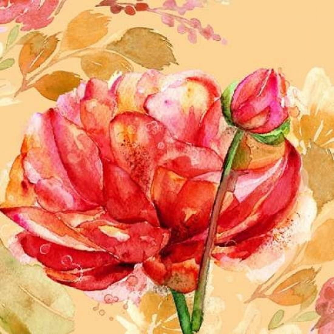 Festive Flowers 2 Canvas Art - Jing Jin (24 x 24)