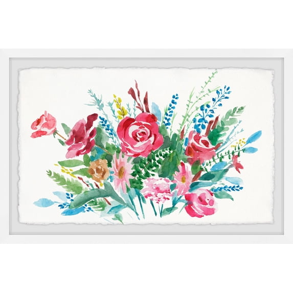 Festive Flowers' Framed Painting Print - Multi-color