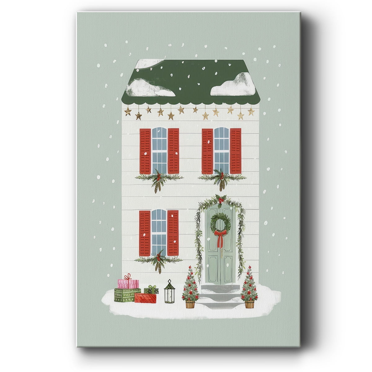 Festive Front Door IV- Gallery Wrapped Canvas