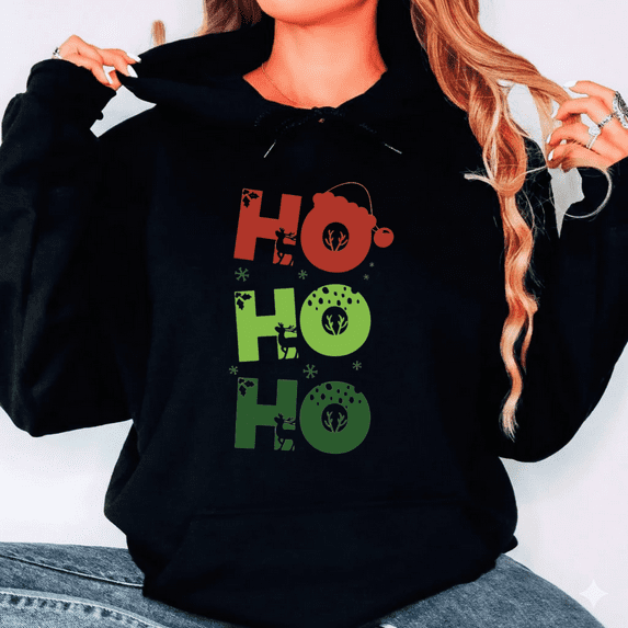 Festive Frosty Holiday Hat Winter Snowflake Seasonal Cheer Hoodie Shirt, up to size 5XL