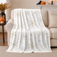 thumbnail image 1 of Festive Geometric Snowflake Winter White Living Room Decorative, Festive Holiday Scene, Warm Flannel Blanket for Living Room and Bedroom, Art Lovers Housewarming Gift, Artistic Home Decor, 1 of 9