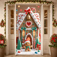 thumbnail image 1 of Festive Gingerbread House Christmas Banner Colorful Holiday Decor for Winter Decoration Party Celebration, 1 of 9