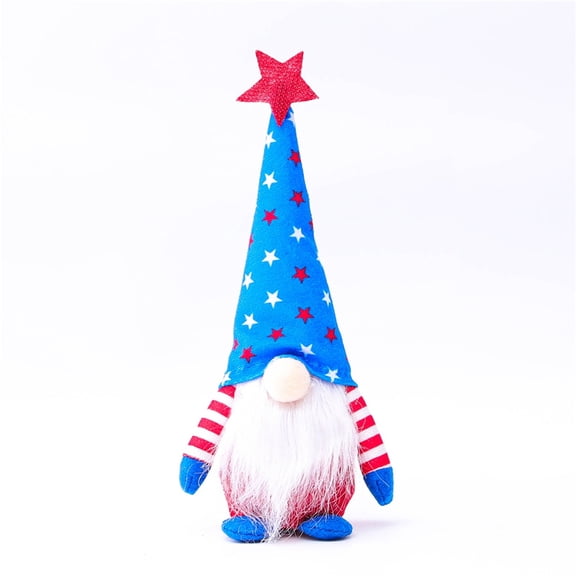 Festive Gnome Figurine with USA Flag Design,Soft Textile Tabletop Decoration for Indoor and Outdoor Display During Independence Day Celebrations and Holiday Gatherings