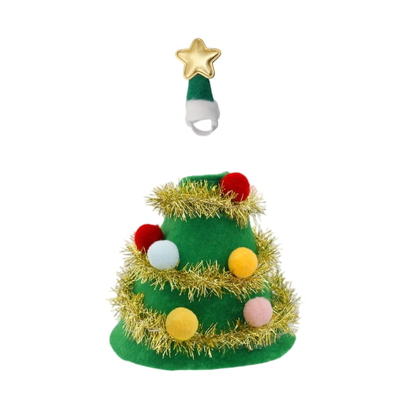 Festive Goose Figurine Outfit Christmas Tree Design with Decorative Pom Poms and Star Hat for Holiday Decoration Display