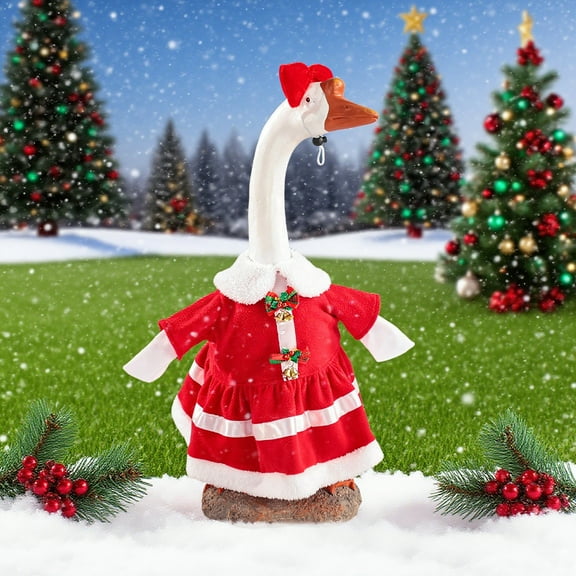 Festive Goose Porch Costume Set – Christmas Holiday Outfit for Outdoor Goose Decorations,A