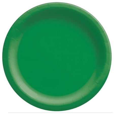 Festive Green Round Paper Plates - 10" (20 Pc) - Perfect for Parties, Picnics, & Everyday Meals