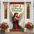 thumbnail image 1 of Festive Greenery Blessed Christmas Banner Colorful Design Holiday Decor for Parties Family Gatherings Celebrations, 1 of 9