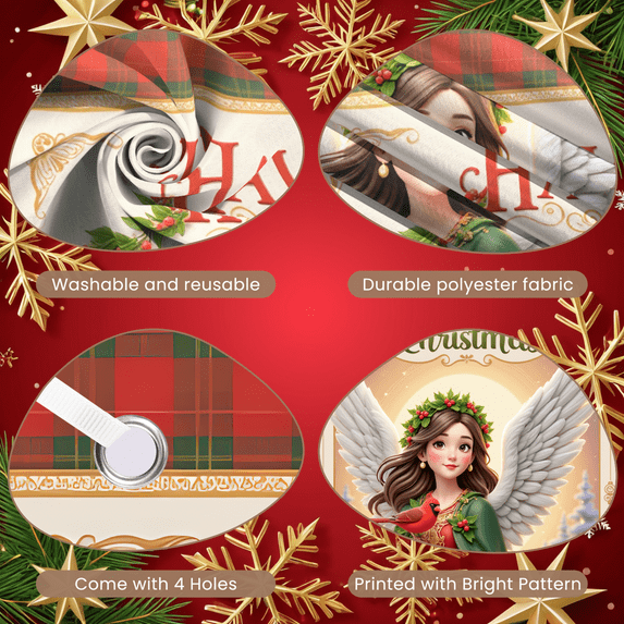 Festive Greenery Blessed Christmas Banner Colorful Design Holiday Decor for Parties Family Gatherings Celebrations