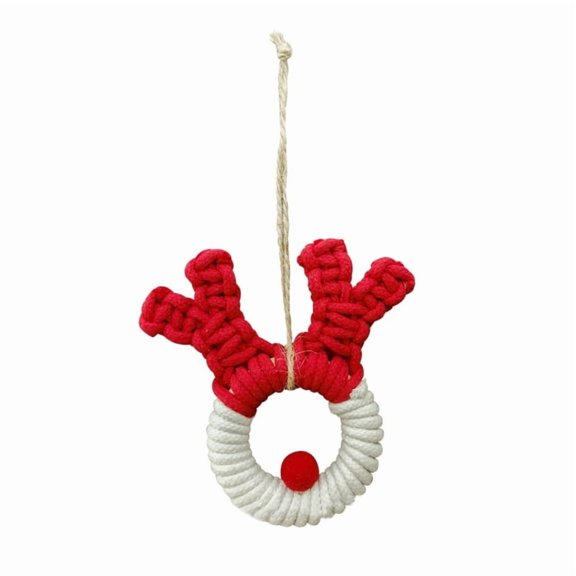 Festive Handwoven Christmas Deer Head Pendant, Perfect for Holiday Decor Exquisite Craftsmanship, Festive Atmospheres