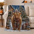 thumbnail image 1 of Festive Highland Cow Winter Christmas Scene, Festive Holiday Scene, Warm Flannel Blanket for Ranch House and Living Room, Art Lovers Christmas Gift, Festive Home Decor, 1 of 9