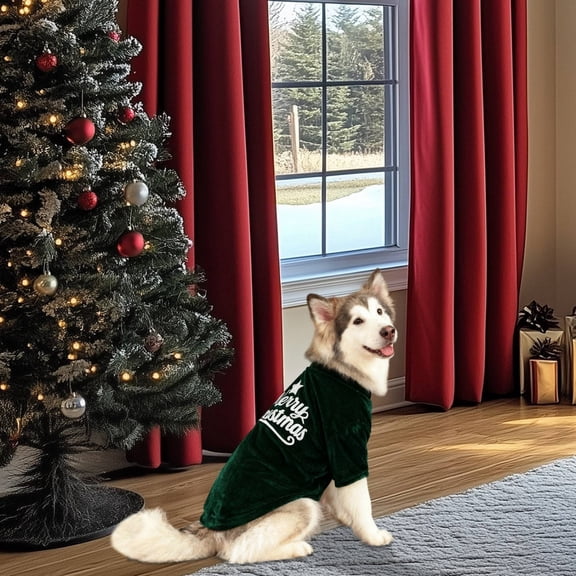 Festive Holiday Apparel Outfit with Santa Hat for Small Medium Large Puppies Pet Clothing Holiday Theme Dress for Dogs and Indoor Outdoor Wear