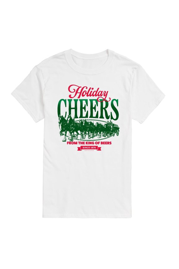 Festive Holiday Cheers Clydesdales Graphic T-Shirt for Seasonal Celebrations