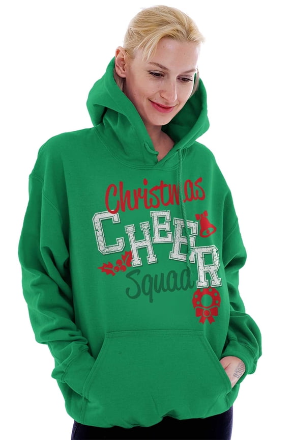 Festive Holiday Christmas Cheer Squad Hoodie Sweatshirt Women Brisco Brands S
