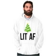 thumbnail image 1 of Festive Holiday Christmas Tree Lit AF Hoodie Sweatshirt Women Men Brisco Brands X, 1 of 6