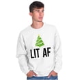 thumbnail image 1 of Festive Holiday Christmas Tree Lit AF Sweatshirt for Men or Women Brisco Brands S, 1 of 6
