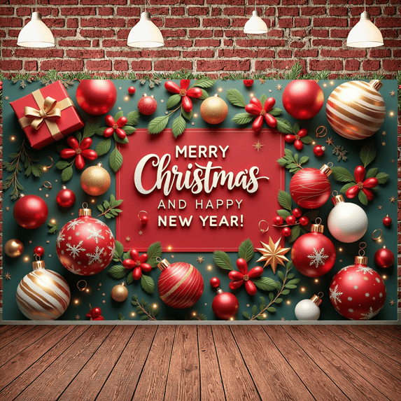 Festive Holiday Holiday Banner Christmas New Year Christmas Ornament Pine Leaves Celebration for Holiday Decoration Party Decor Indoor Outdoor