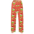 Festive Holiday Lounge Pants for Men Cozy Red Fleece with Fun Cartoon