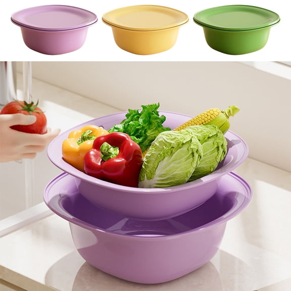 Festive Holiday Microwave Steamer Basket Set, Multi Layer Fruit Vegetable Colander with Lid, Kitchen Countertop Refrigerator Storage Organization, Christmas Gift Idea for Home Cooking Enthusiast