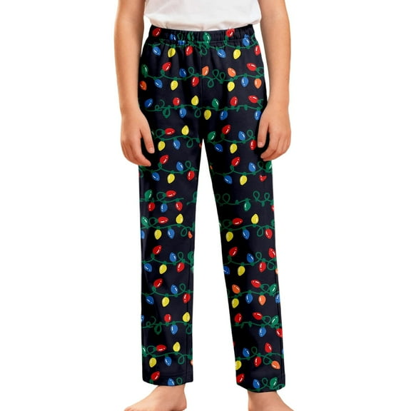 Festive Holiday Print Sleepwear Pants Boys Kids Bottoms Clothes