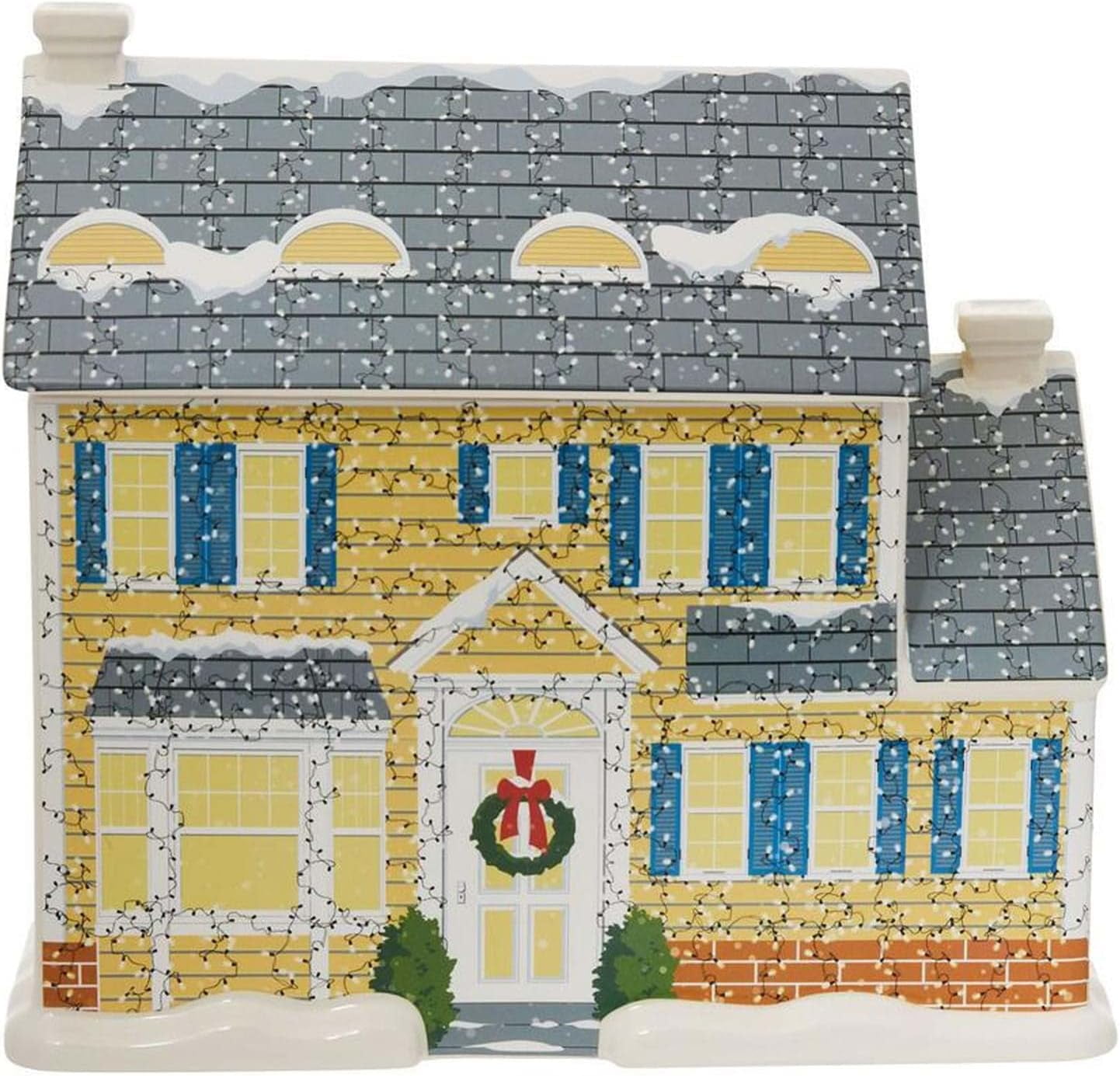 Festive Holiday-Themed Sculpted House Cookie Jar, 13.78-Inch Decorative ...