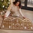 thumbnail image 1 of Festive House Shaped Christmas Doormat, Holiday Themed Entry Rug for Front Door Porch Decor, 1 of 6