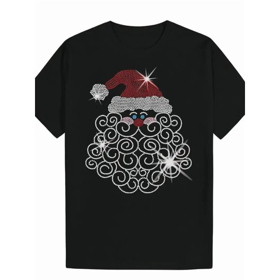 Festive Icon Hat Snowflake Print Red Holiday Christmas Graphic Unisex T-Shirt up to size 5XL