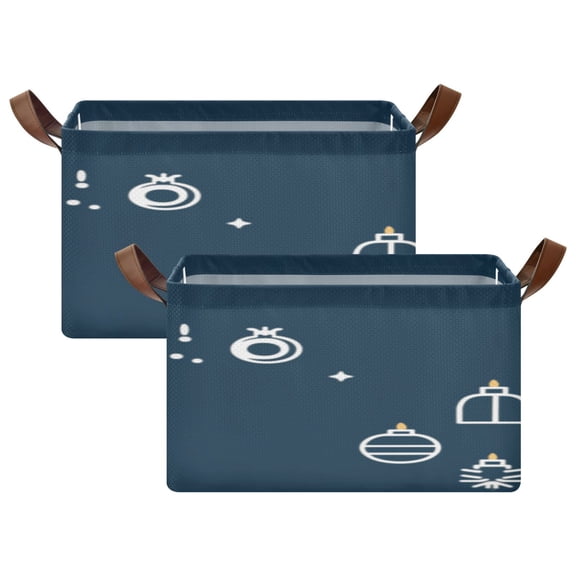 Festive Icons 16.9x11.4x10in Foldable Open Home Storage Bins Durable Water Resistant Shelf Baskets
