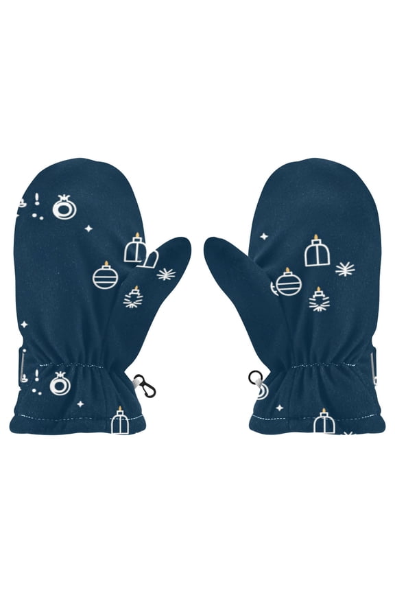 Festive Icons Cold Weather Mittens Cozy Gloves with Adjustable Fit Perfect for Outdoor Fun