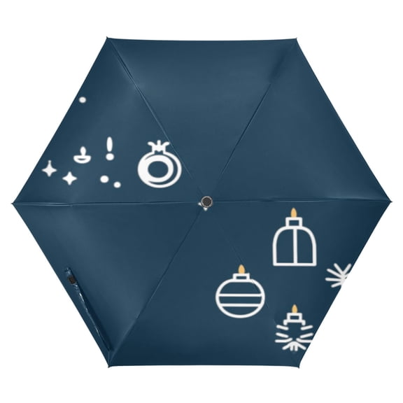 Festive Icons Folding Umbrella UV50+ Waterproof Sun Protection Auto Open Close Compact Fiberglass Frame