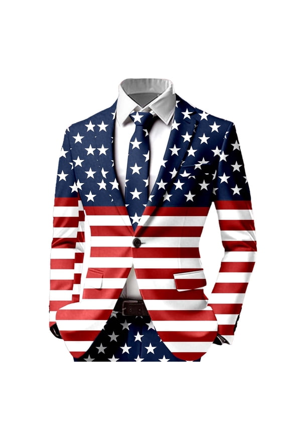 Festive Independence Day Print For Party And Casual Wear Patriotic Style Jacket For