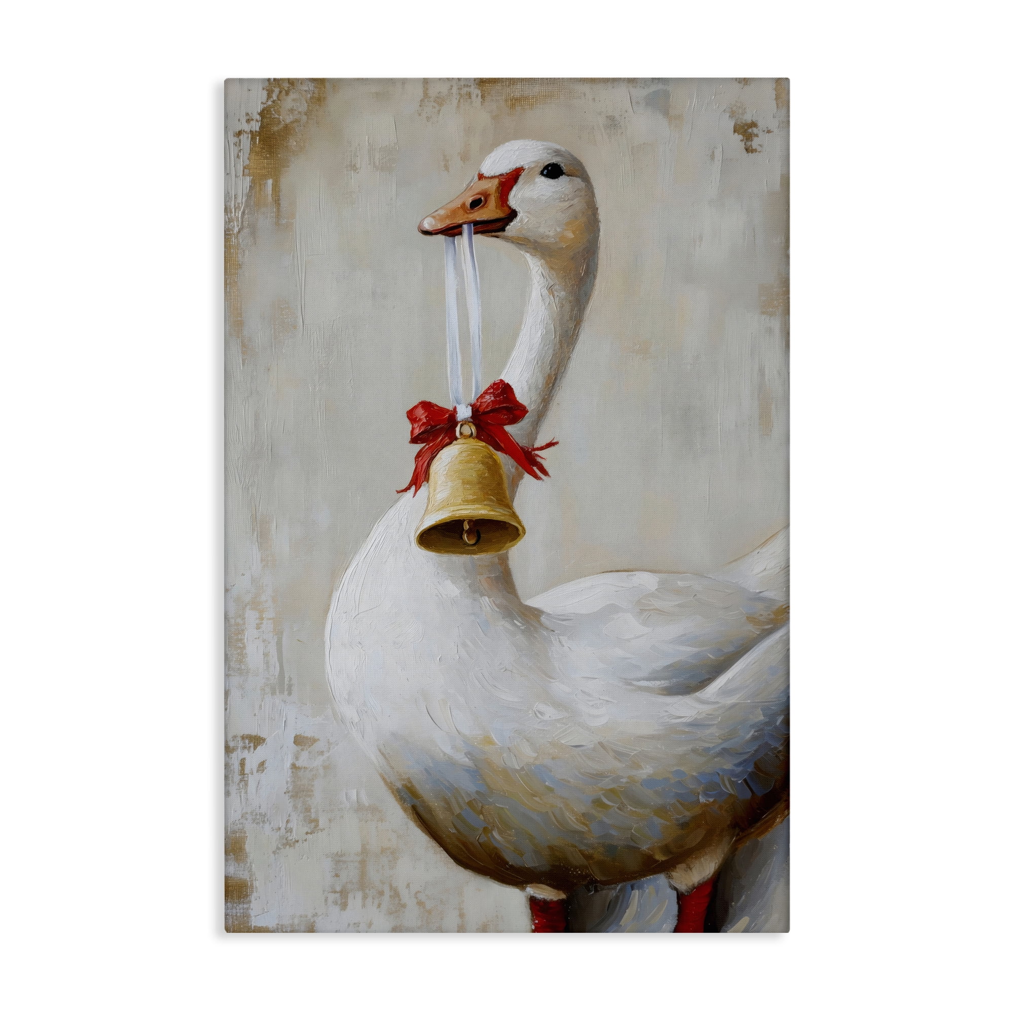 Festive Jingle Goose Canvas Wall Art, design by Petal Prints Design