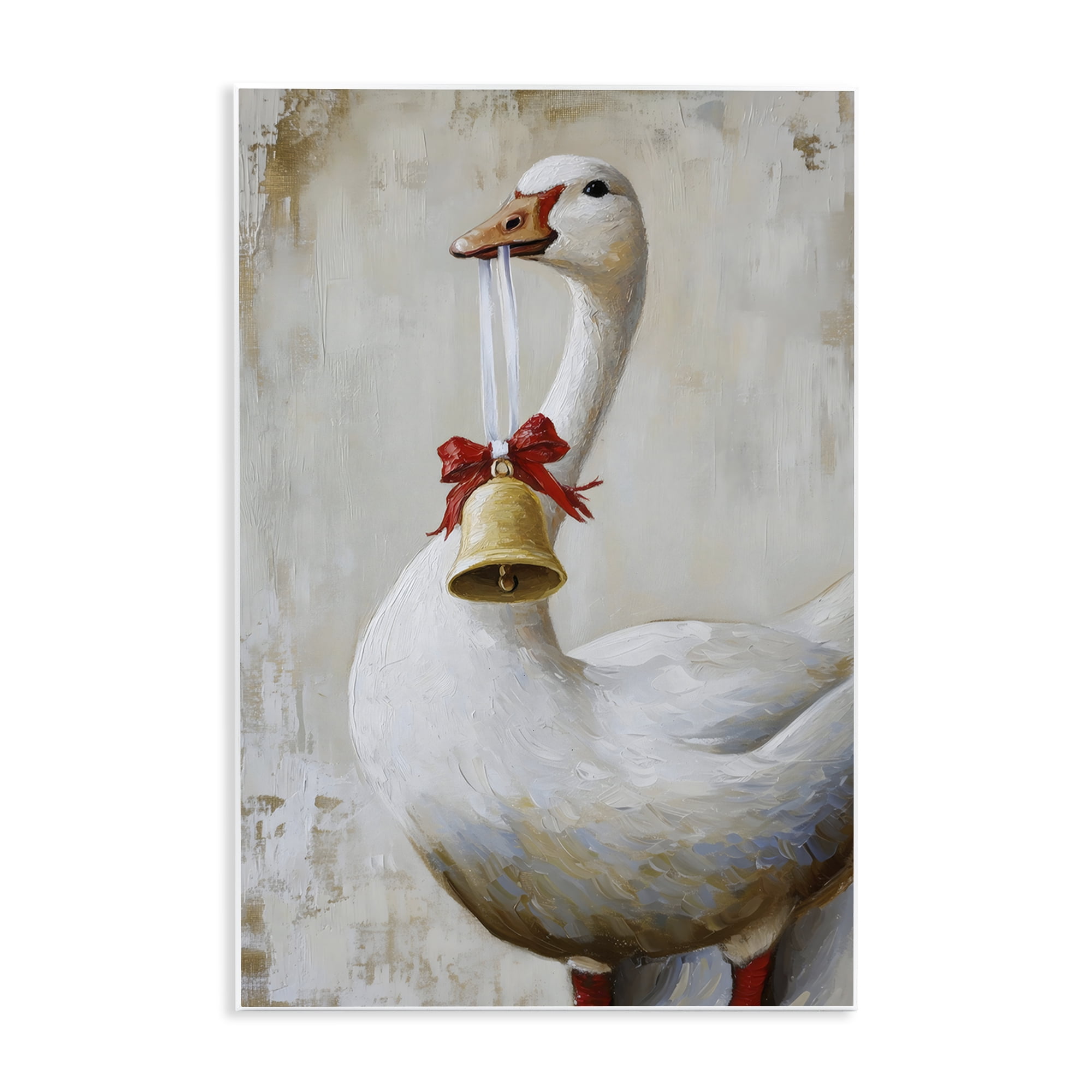Festive Jingle Goose Wall Plaque Art, design by Petal Prints Design