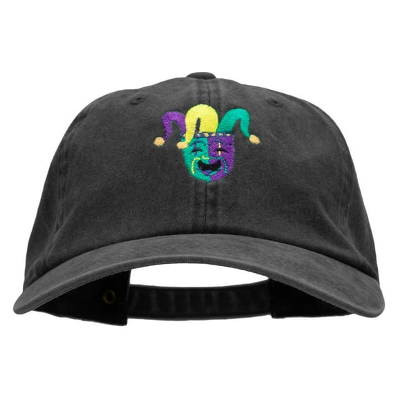 Festive Joker Embroidered Unstructured Cotton Cap - Black OSFM