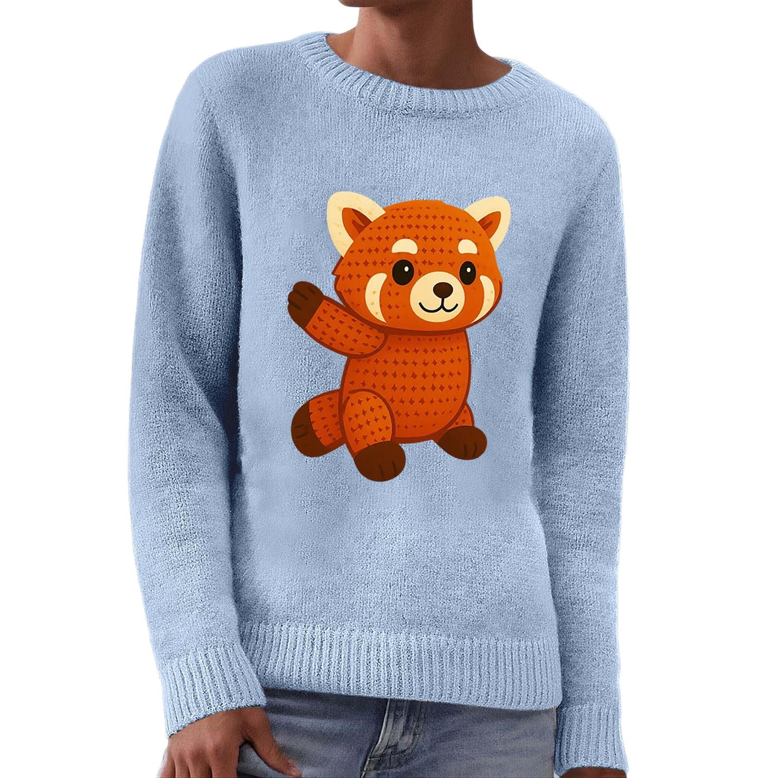 Holiday Deer Jaquard Relaxed Fit Pullover Sweater