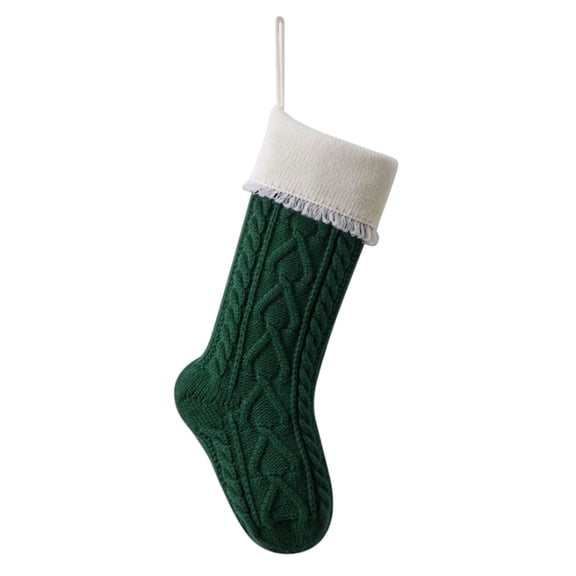 Festive Knitted Christmas Candy Bag Decorations - Acrylic Yarn Tassel Socks for Tree, Mantel & Gift Bags - Set of 1 Holiday Party Decor