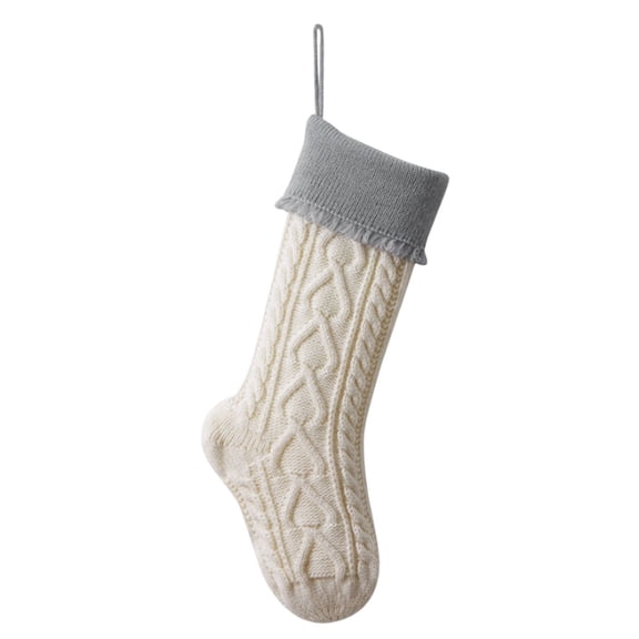 Festive Knitted Christmas Candy Bag Decorations - Acrylic Yarn Tassel Socks for Tree, Mantel & Gift Bags - Set of 1 Holiday Party Decor
