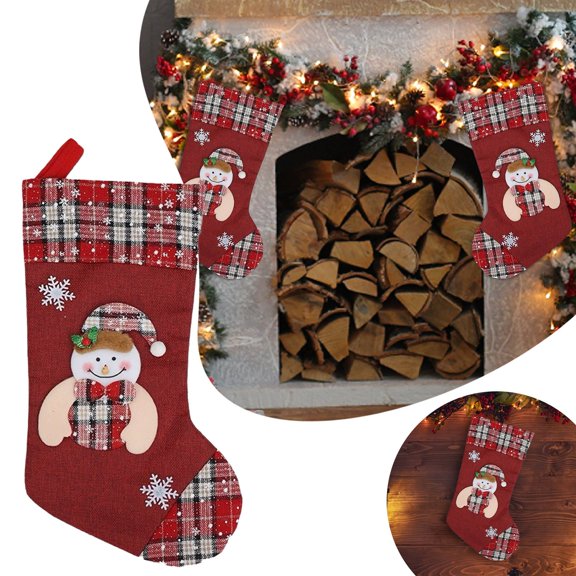 Festive Knitted Stocking Hanger Decorative Pouch For Holiday Mantle Fireplace Display Seasonal Celebration Ornament