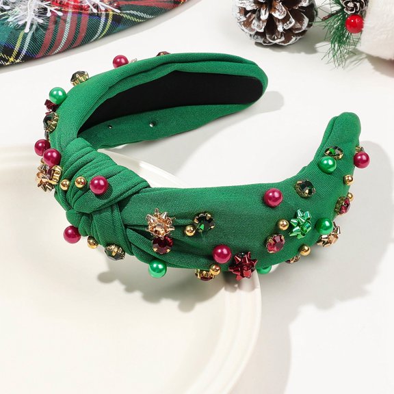 Christmas Knotted Headband Cute Women Festival Decoration Wide Turban Hair Accessories for the Holidays