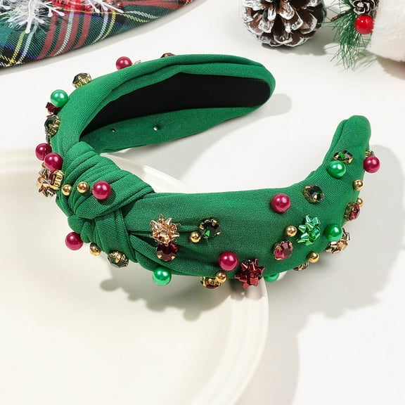 Festive Knotted Headwrap for Women Elegant Holiday Hair Accessory Wide Band Seasonal Celebration Turban Style Hairband