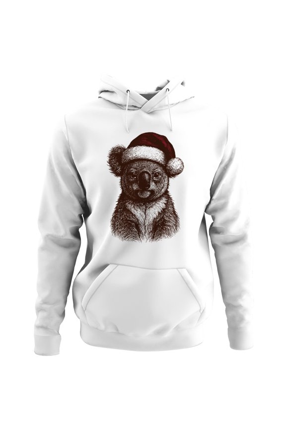 Festive Koala in Santa Hat Men's Hoodie