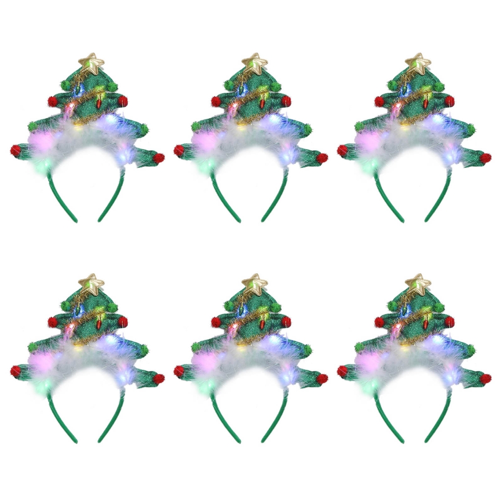Festive LED Christmas Headbands Light Up Christmas Tree Hair  display picture 1