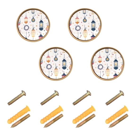 Festive Lanterns and Decorations Cabinet Furniture Knobs Drawer Metal Pulls 1.26in Acrylic Zinc Alloy Dual Screw Set
