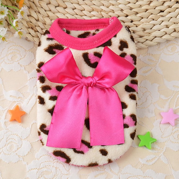 Festive Leopard Print Vest for Dogs and Cats Cozy Autumn Winter Pet Apparel Clothing