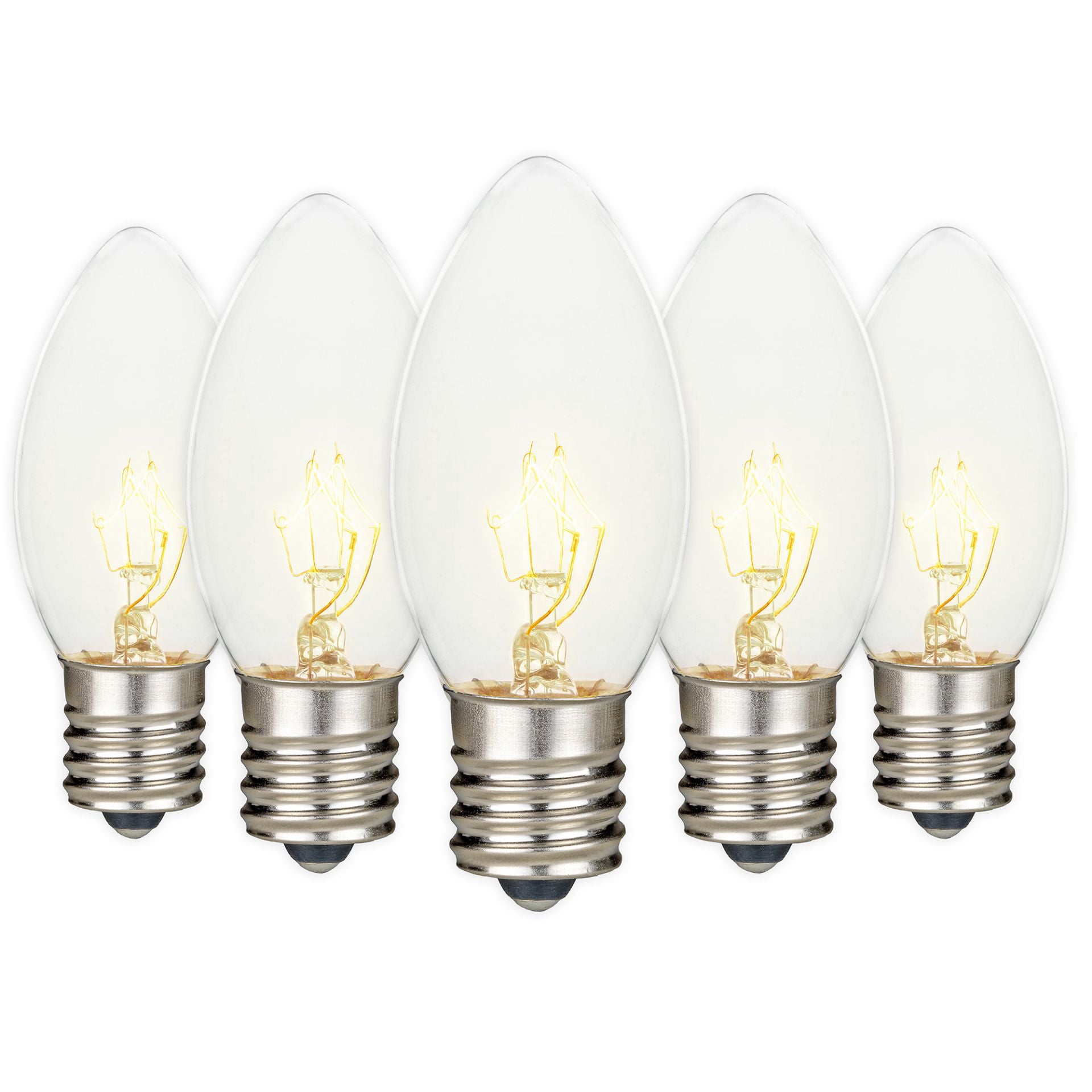Festive Living Clear C9 Incandescent Traditional Vintage Christmas Replacement Bulbs 25 Pack