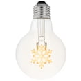 thumbnail image 1 of Festive Living LED Warm White Christmas Snowflake Decorative Filament Light Bulb, G80 Globe, Medium E26 Base, 1W, Clear Glass, Indoor/Outdoor Holiday String Light Replacement – 1 Pack, 1 of 5