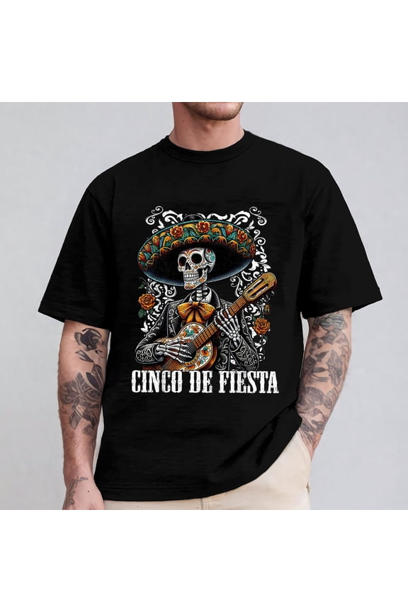 Festive Mariachi Shirt – Cinco Celebration Guitar Graphic Tee