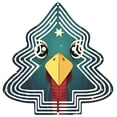 thumbnail image 1 of Festive Metal Hanging Christmas Tree Wind Spinner - Colorful Dots & Concentric Lines Design for Garden & Yard Decor, 1 of 7