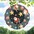thumbnail image 1 of Festive Metal Hanging Wind Spinners & Chimes - Musical Note Pattern Design for Yard & Garden - Cheerful Christmas Decor, 1 of 6